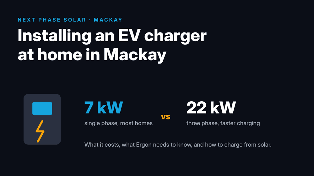 Graphic comparing 7 kilowatt single phase and 22 kilowatt three phase EV chargers